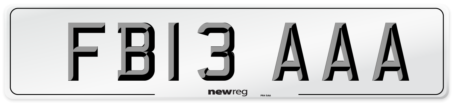 FB13 AAA Number Plate from New Reg